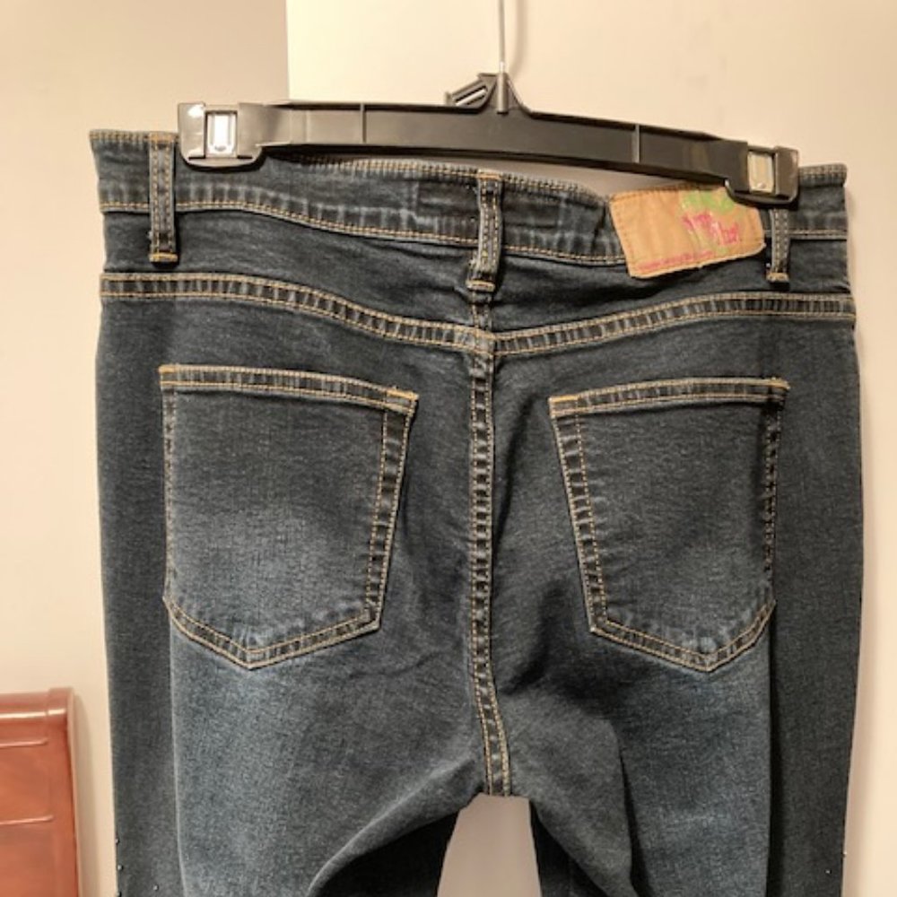 ⭐️  2x's Host Pick ⭐️  Sassy Thai Embellished Flare Lace Jeans With Split Leg - Picture 11 of 14